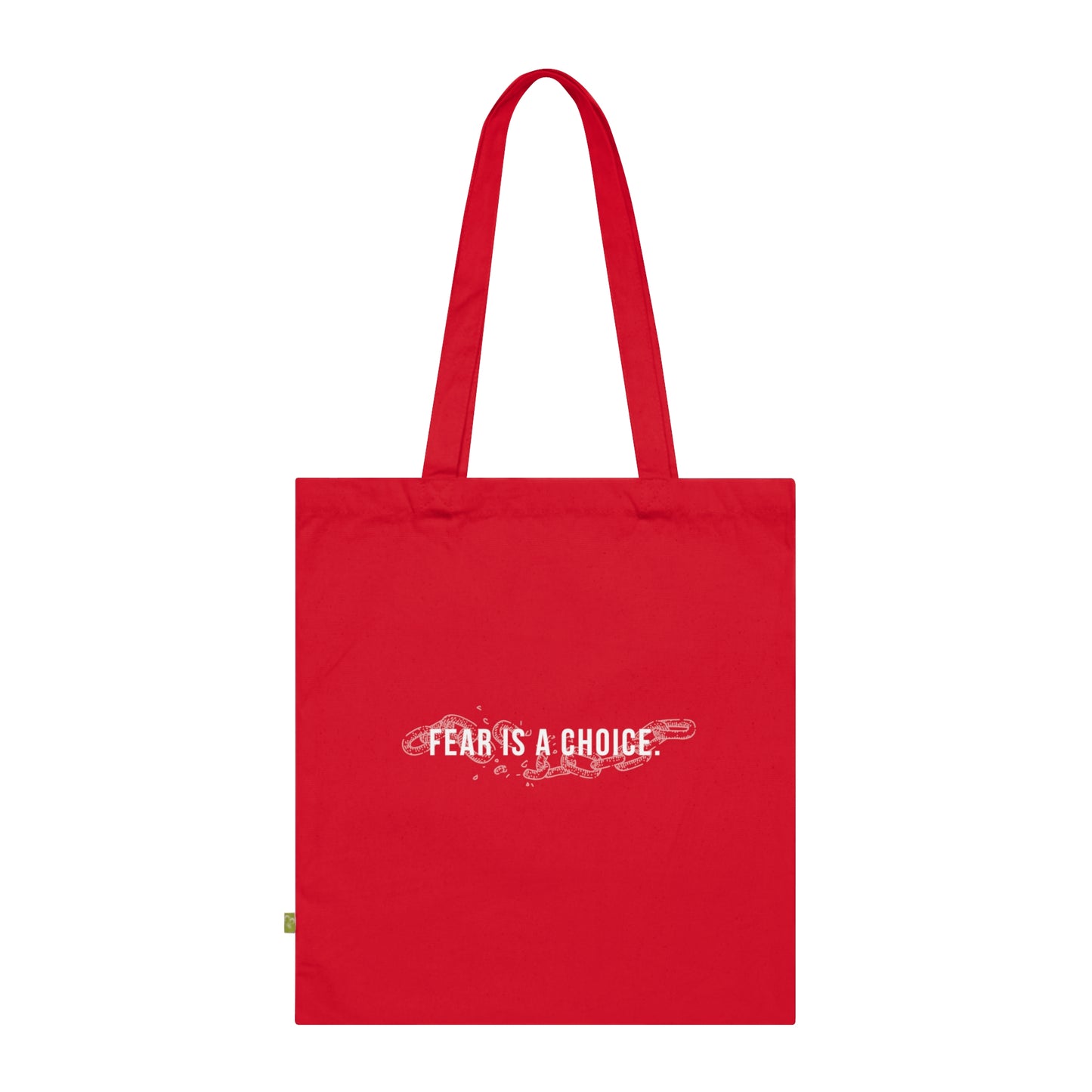Fear is a Choice Organic Cotton Tote Bag, Eco-Friendly Shopping Bag, Reusable Grocery Tote, Motivational Gift, Sustainable Tote