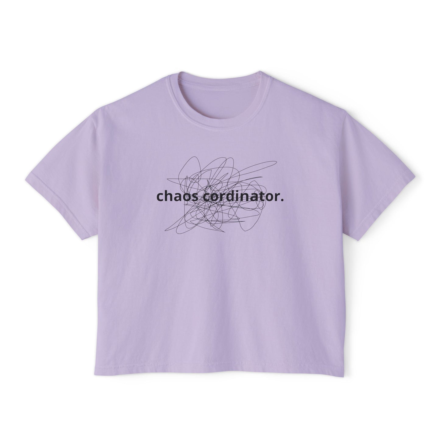 Chaos Coordinator Women's Boxy Tee, Casual T-Shirt, Gift for Her, Relaxed Fit Top, Everyday Wear, Trendy Graphic Tee