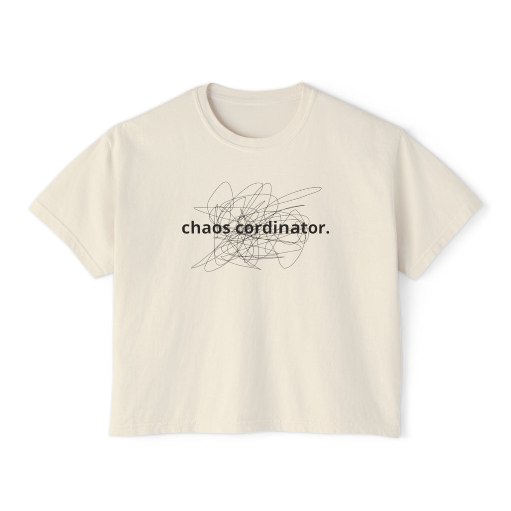 Chaos Coordinator Women's Boxy Tee, Casual T-Shirt, Gift for Her, Relaxed Fit Top, Everyday Wear, Trendy Graphic Tee