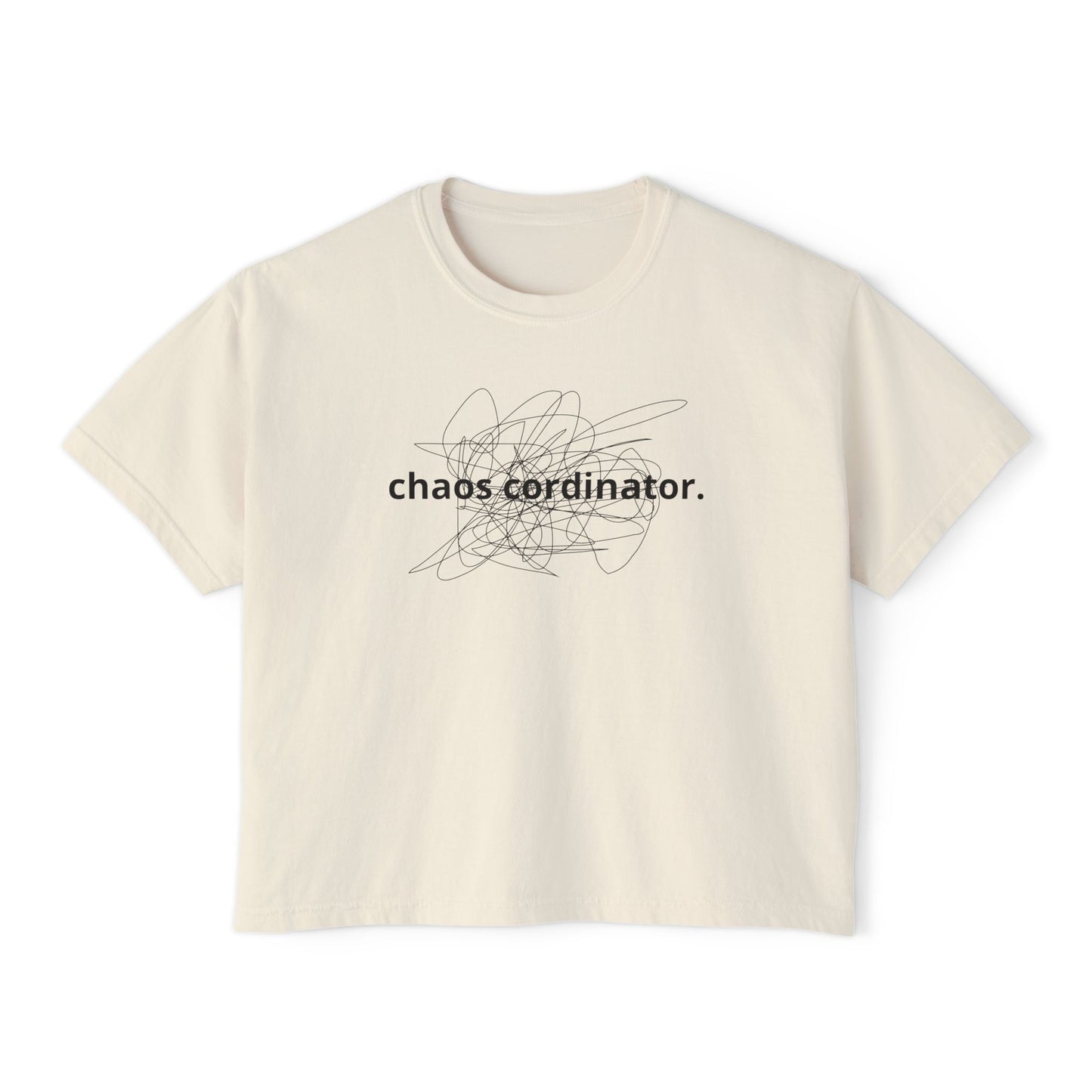 Chaos Coordinator Women's Boxy Tee, Casual T-Shirt, Gift for Her, Relaxed Fit Top, Everyday Wear, Trendy Graphic Tee