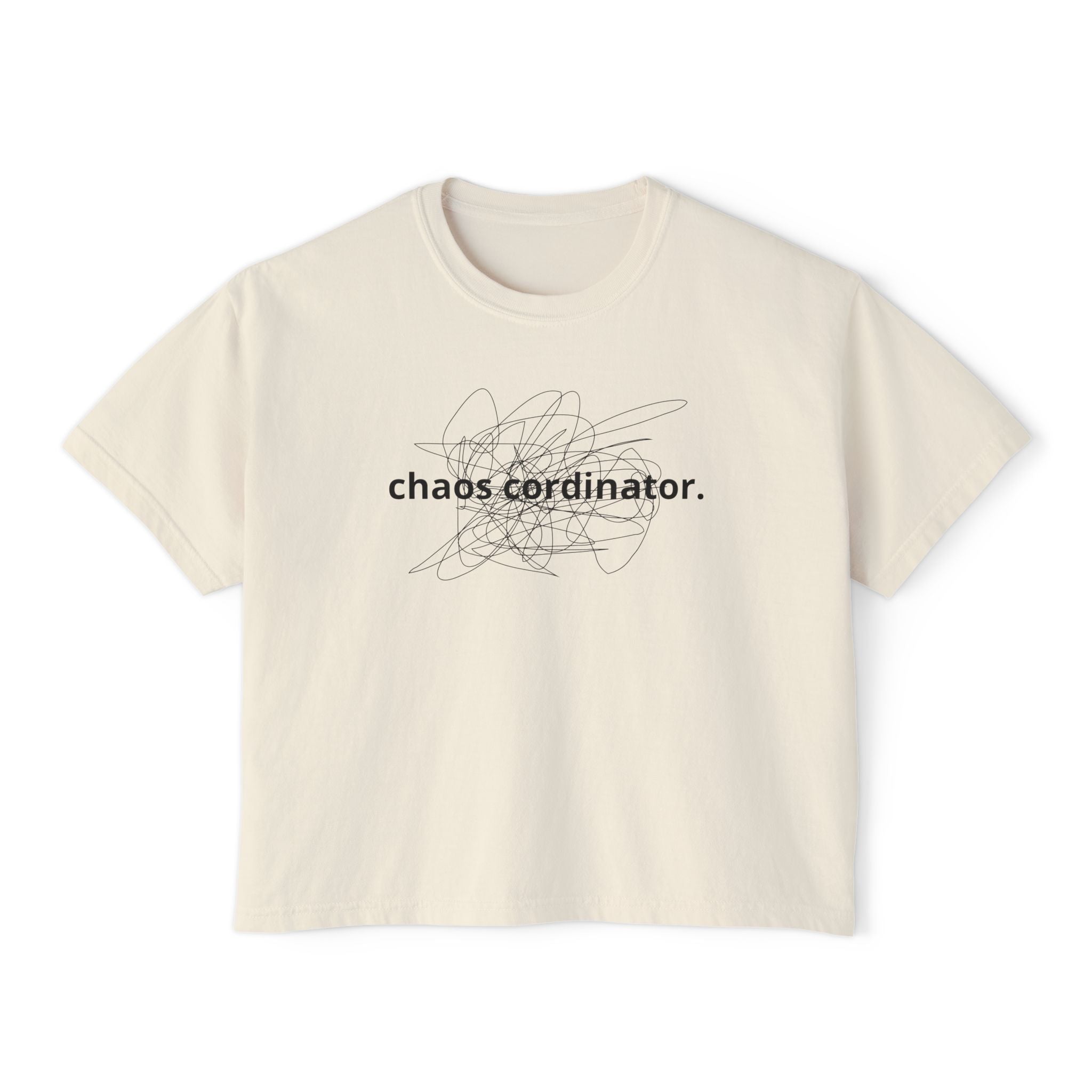 Chaos Coordinator Women's Boxy Tee, Casual T-Shirt, Gift for Her, Relaxed Fit Top, Everyday Wear, Trendy Graphic Tee