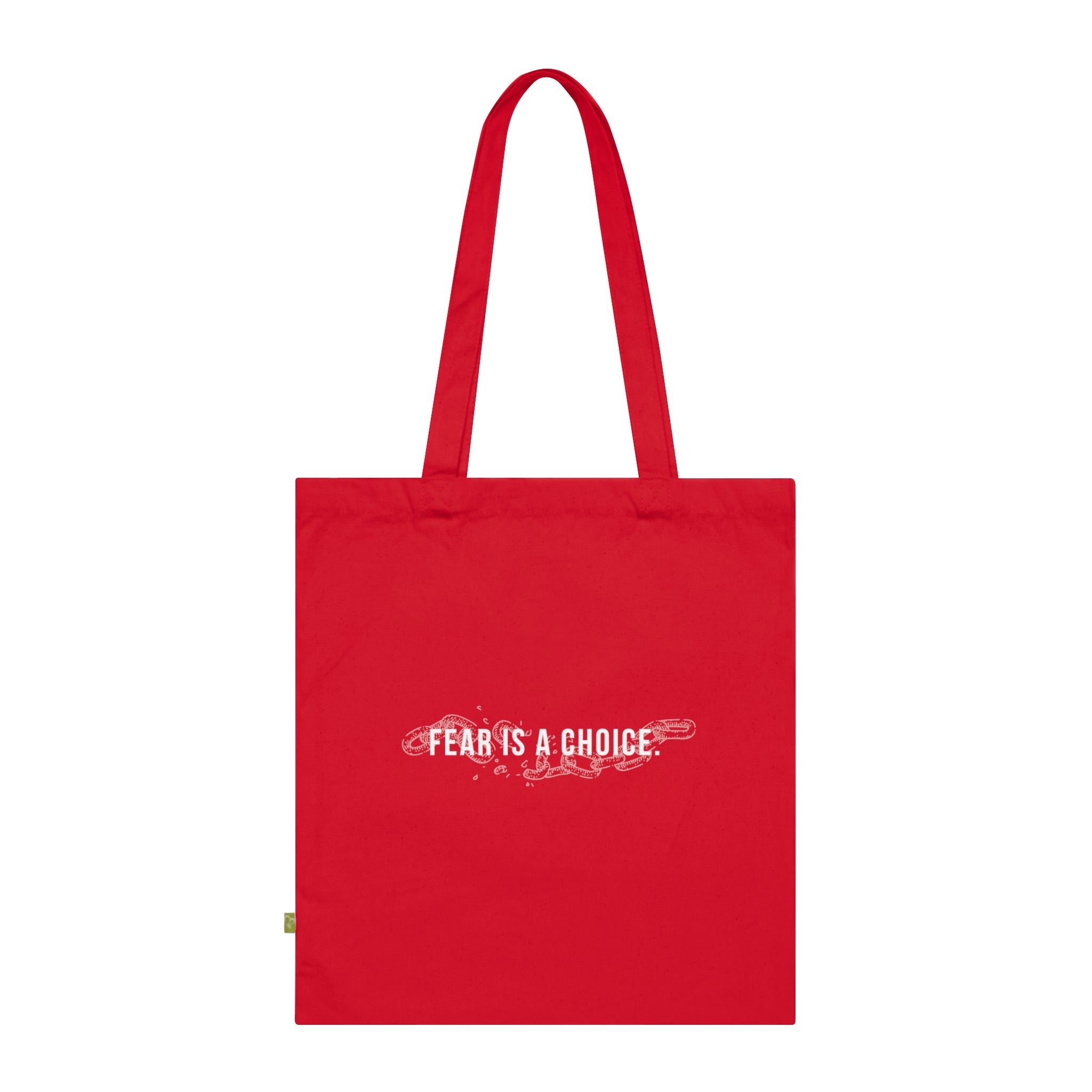 Fear is a Choice Organic Cotton Tote Bag, Eco-Friendly Shopping Bag, Reusable Grocery Tote, Motivational Gift, Sustainable Tote