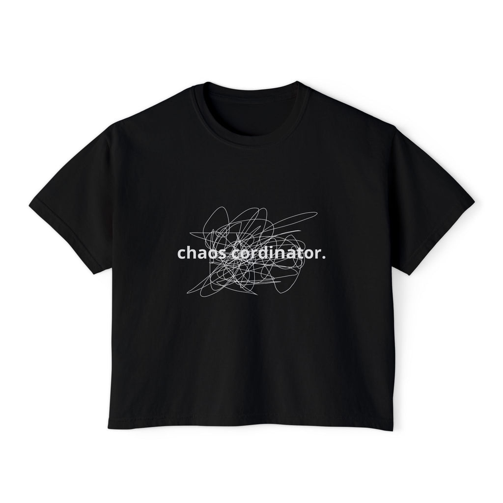 Chaos Coordinator Women's Boxy Tee | Relaxed Fit Graphic Top, Casual Wear, Gift for Her, Everyday Comfort, Fun Statement Shirt