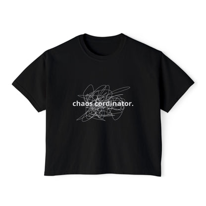 Chaos Coordinator Women's Boxy Tee | Relaxed Fit Graphic Top, Casual Wear, Gift for Her, Everyday Comfort, Fun Statement Shirt