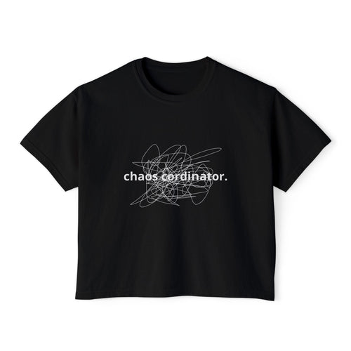 Chaos Coordinator Women's Boxy Tee | Relaxed Fit Graphic Top, Casual Wear, Gift for Her, Everyday Comfort, Fun Statement Shirt