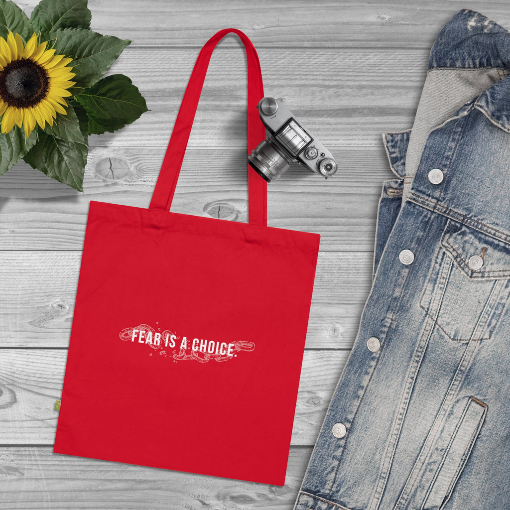 Fear is a Choice Organic Cotton Tote Bag, Eco-Friendly Shopping Bag, Reusable Grocery Tote, Motivational Gift, Sustainable Tote