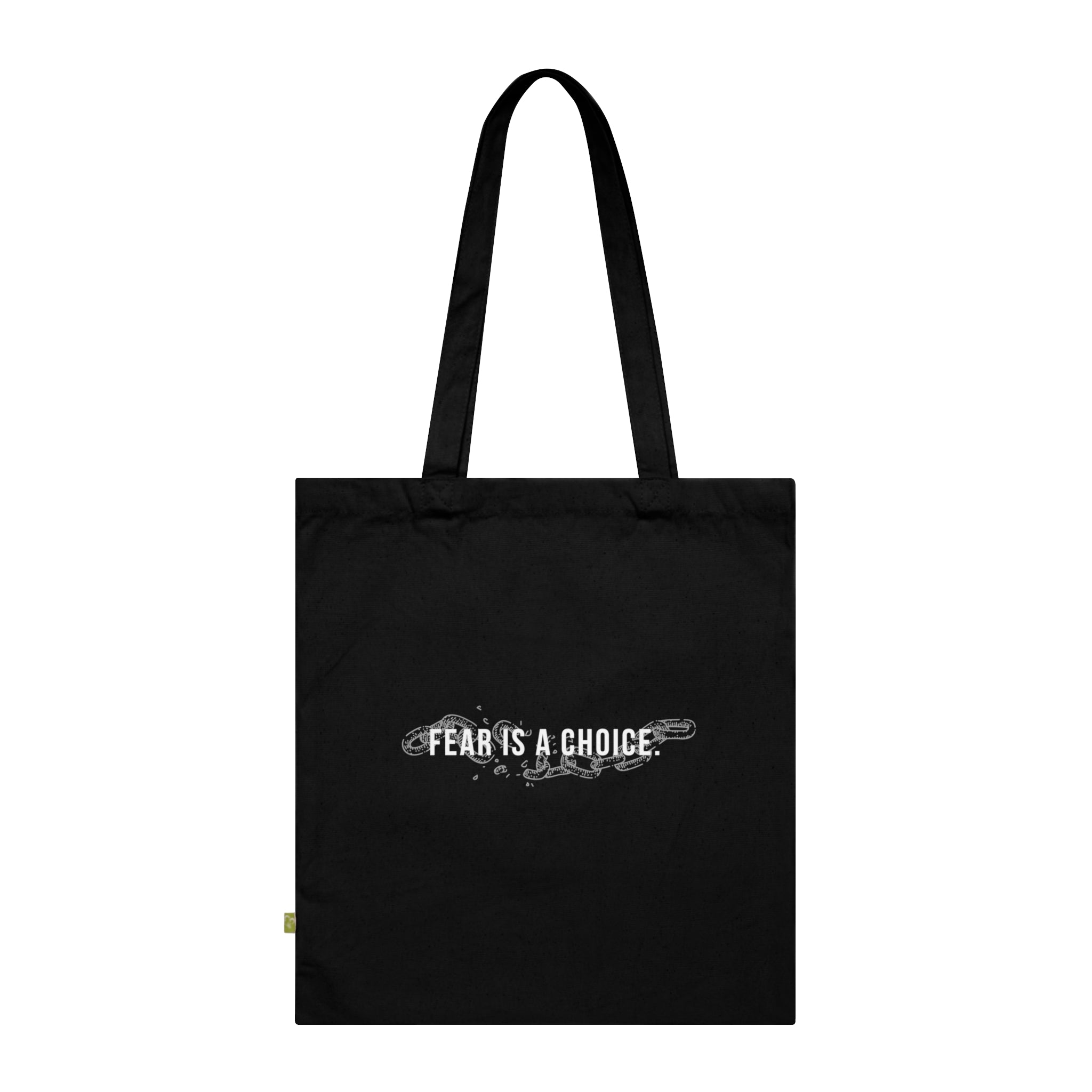 Fear is a Choice Organic Cotton Tote Bag, Eco-Friendly Shopping Bag, Reusable Grocery Tote, Motivational Gift, Sustainable Tote