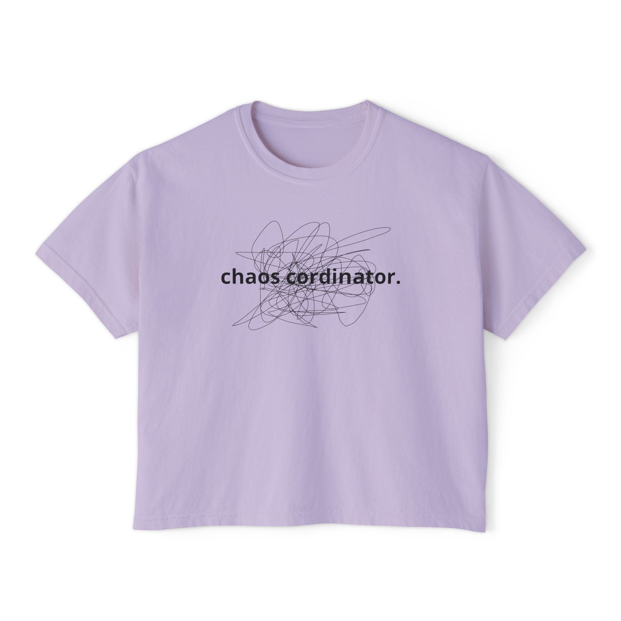 Chaos Coordinator Women's Boxy Tee, Casual T-Shirt, Gift for Her, Relaxed Fit Top, Everyday Wear, Trendy Graphic Tee