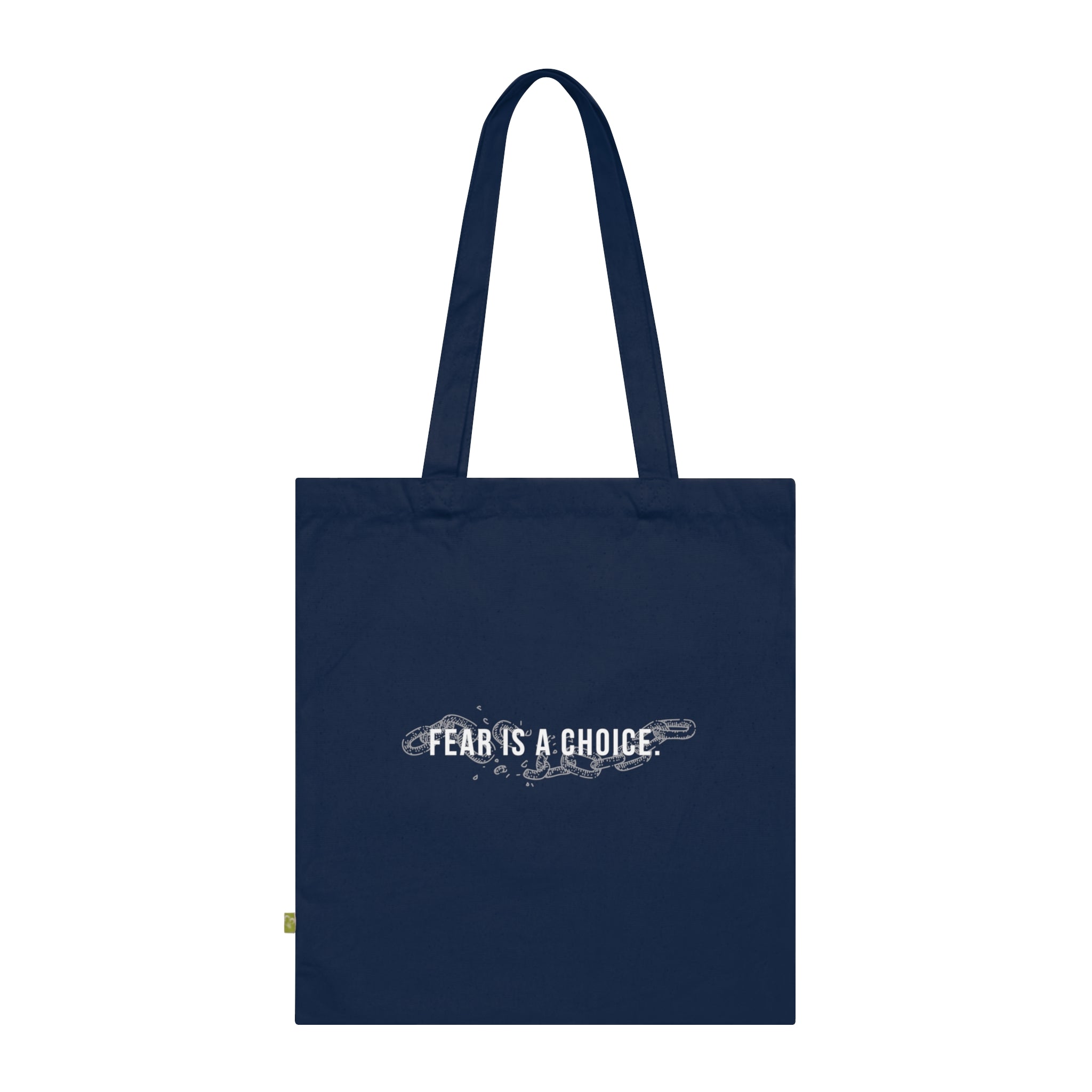 Fear is a Choice Organic Cotton Tote Bag, Eco-Friendly Shopping Bag, Reusable Grocery Tote, Motivational Gift, Sustainable Tote